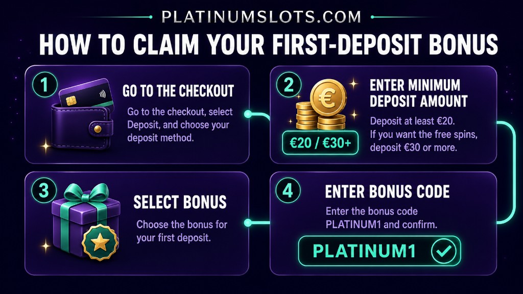 Willkommensbonus der Ersteinzahlung mit Code PLATINUM1 einlösen