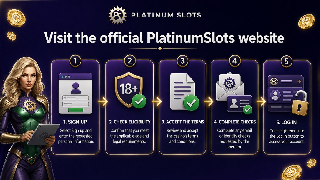 Registrierung bei Platinum Slots in sechs Schritten